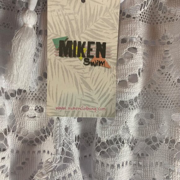 Miken Junior's Scalloped Hem Solid Crochet White Swim Cover Up Pants Size XS NWT - Picture 8 of 16